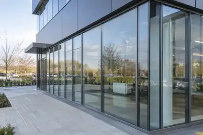 Completed office glazing