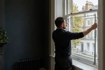 Illustrative Lift Out Secondary Glazing scene: Secondary glazing in a Victorian London home.